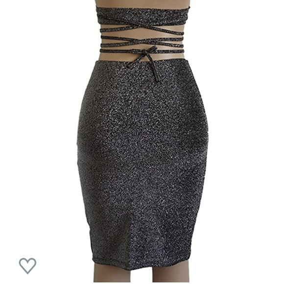 NWOY Bodycon Shiny Two Piece - Picture 2 of 6